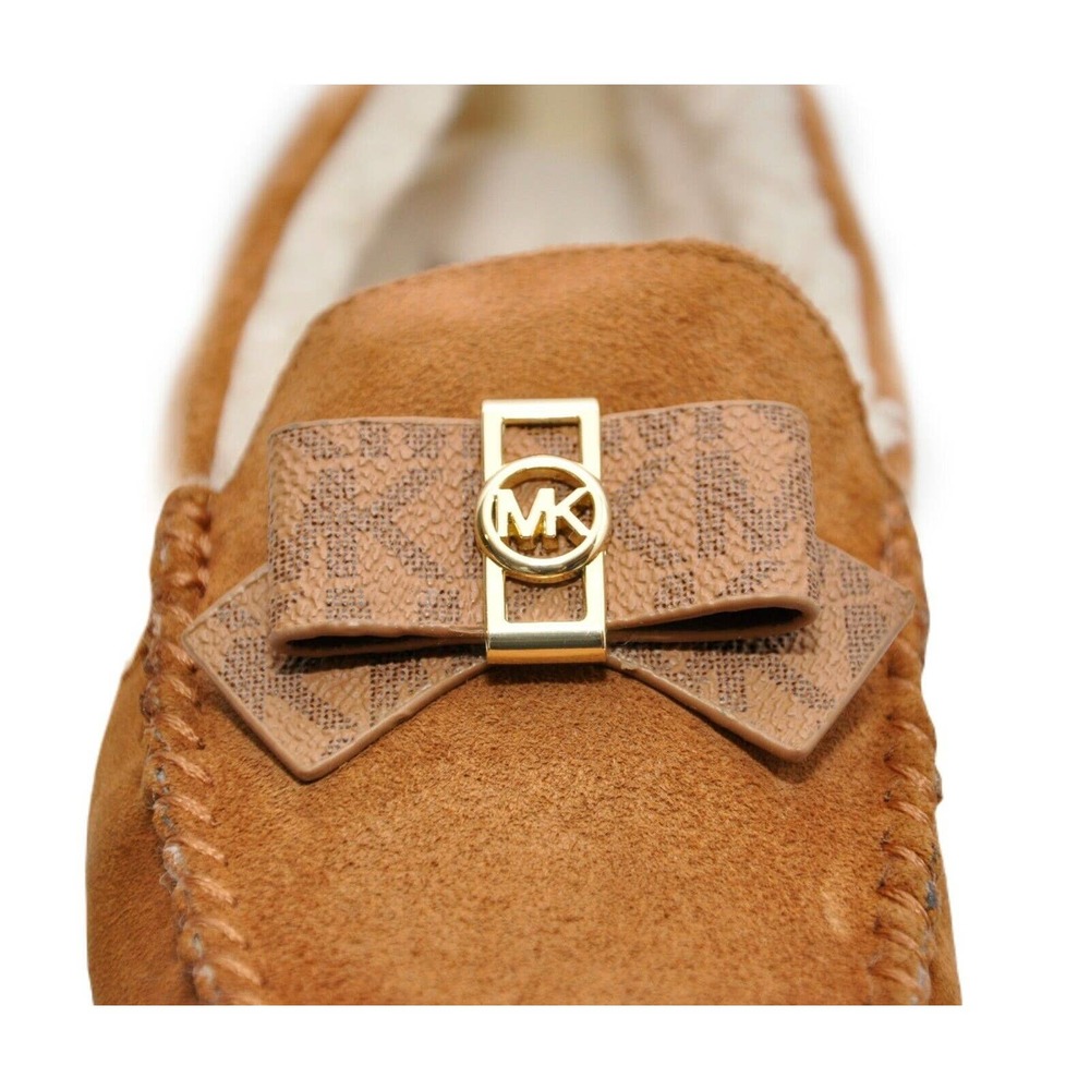Michael Kors ERICA Faux Fur/Suede Slipper Loafer Moccasins Luggage 6/6.5/7/7.5 - Picture 3 of 6